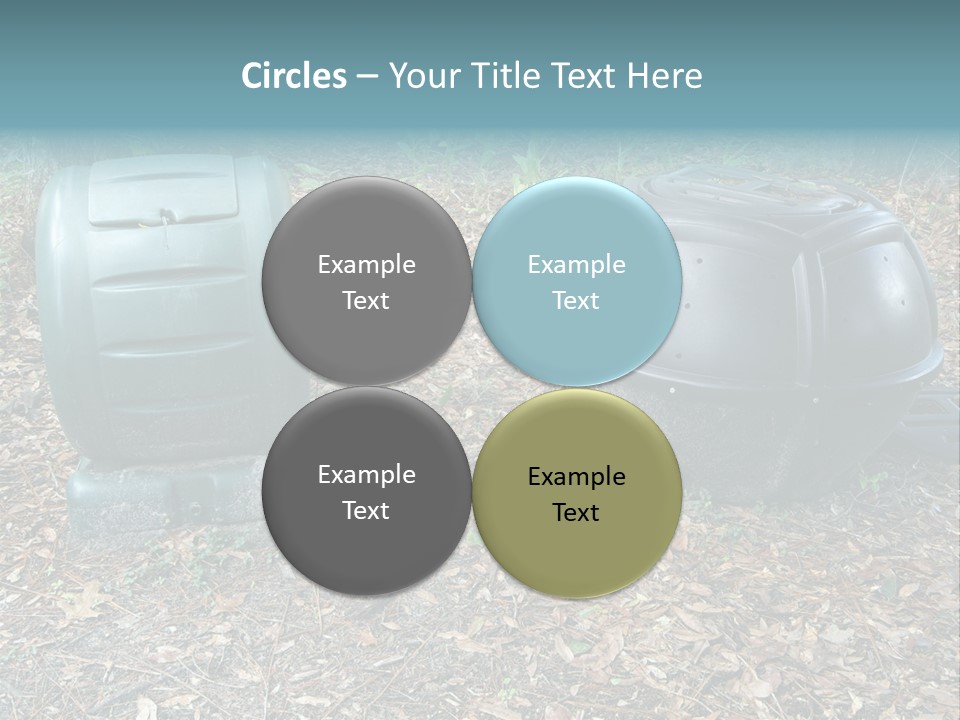 Two Trash Cans Sitting On The Ground In The Woods PowerPoint Template