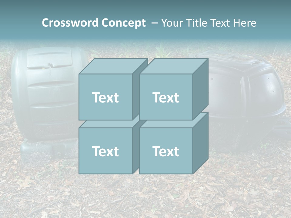 Two Trash Cans Sitting On The Ground In The Woods PowerPoint Template