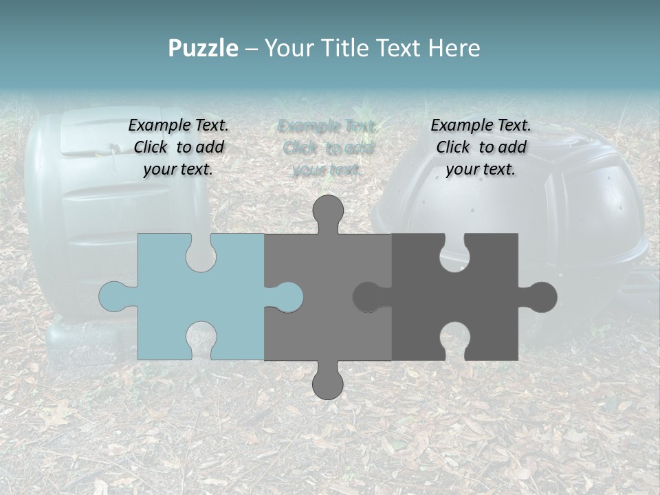 Two Trash Cans Sitting On The Ground In The Woods PowerPoint Template