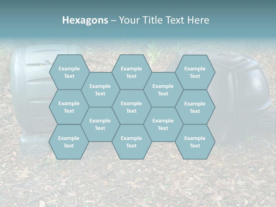 Two Trash Cans Sitting On The Ground In The Woods PowerPoint Template