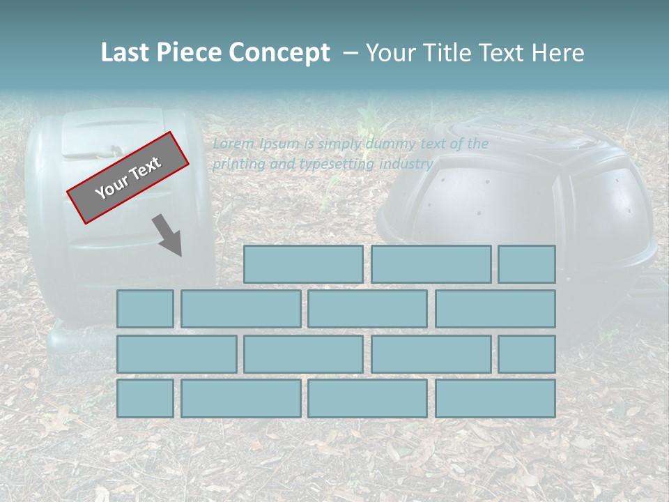 Two Trash Cans Sitting On The Ground In The Woods PowerPoint Template