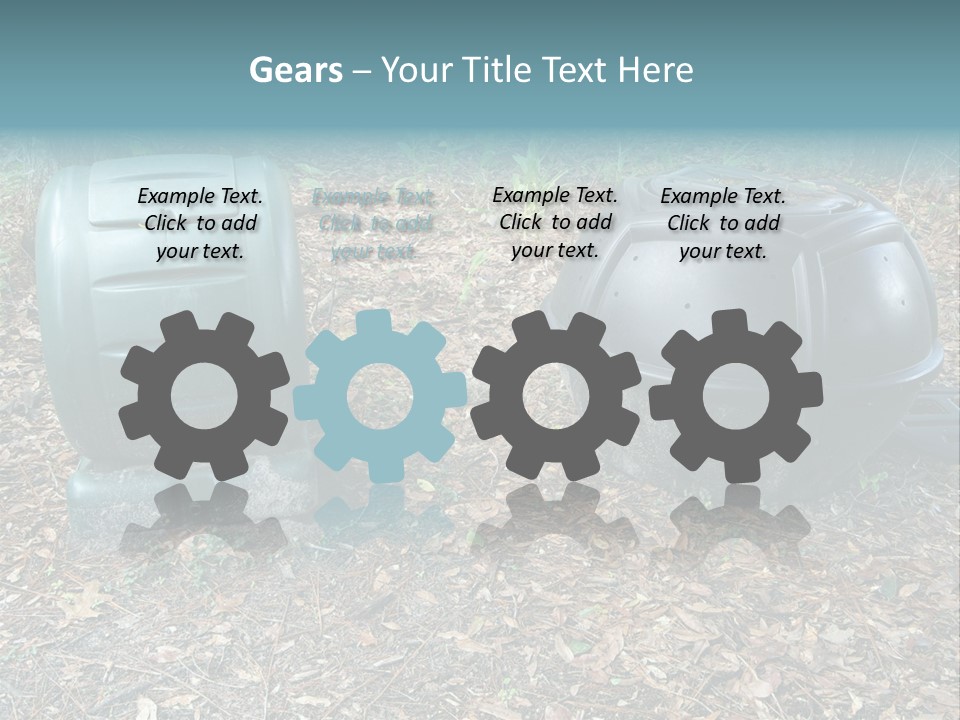 Two Trash Cans Sitting On The Ground In The Woods PowerPoint Template