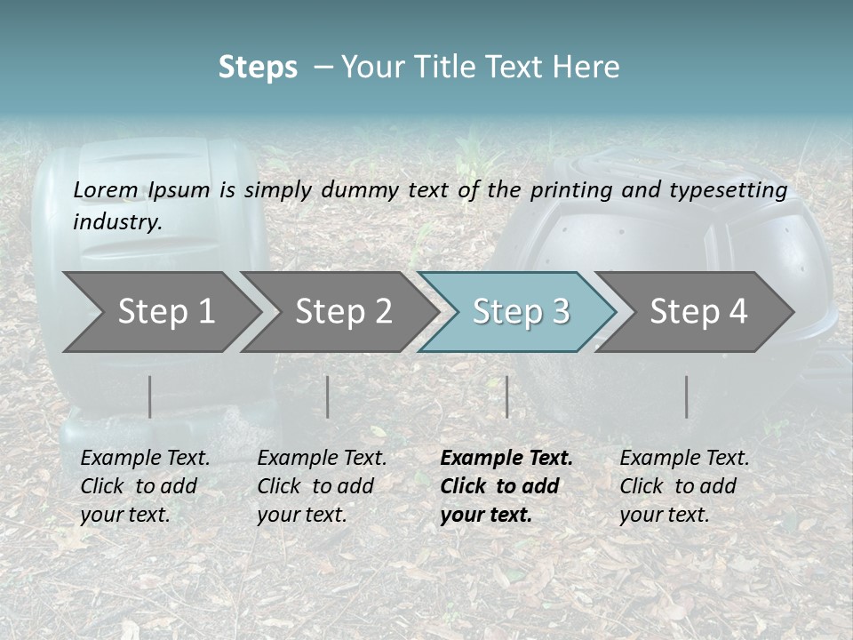 Two Trash Cans Sitting On The Ground In The Woods PowerPoint Template