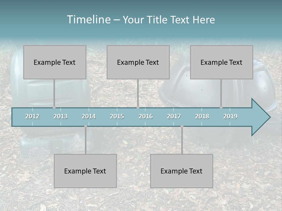 Two Trash Cans Sitting On The Ground In The Woods PowerPoint Template