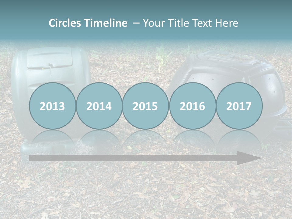 Two Trash Cans Sitting On The Ground In The Woods PowerPoint Template