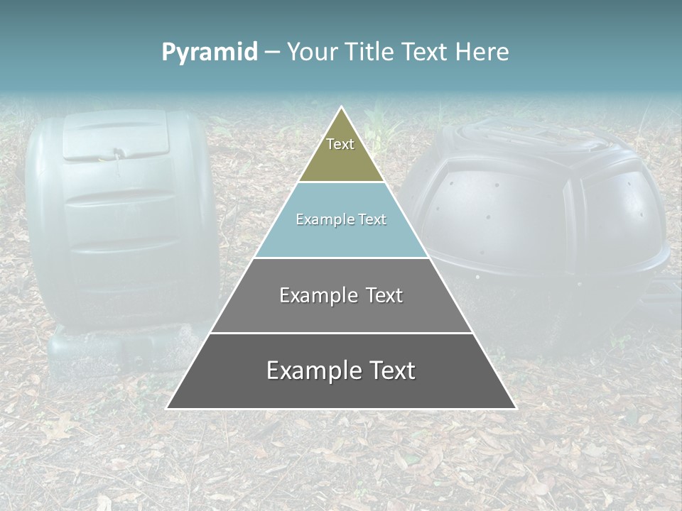 Two Trash Cans Sitting On The Ground In The Woods PowerPoint Template
