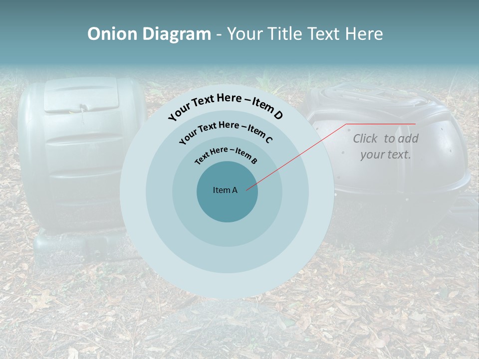 Two Trash Cans Sitting On The Ground In The Woods PowerPoint Template