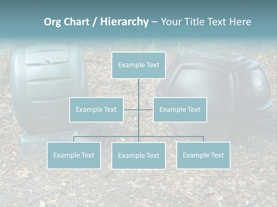 Two Trash Cans Sitting On The Ground In The Woods PowerPoint Template