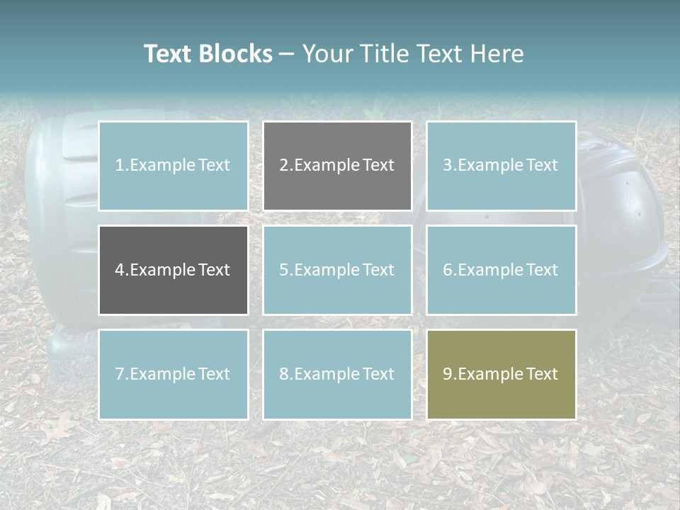 Two Trash Cans Sitting On The Ground In The Woods PowerPoint Template