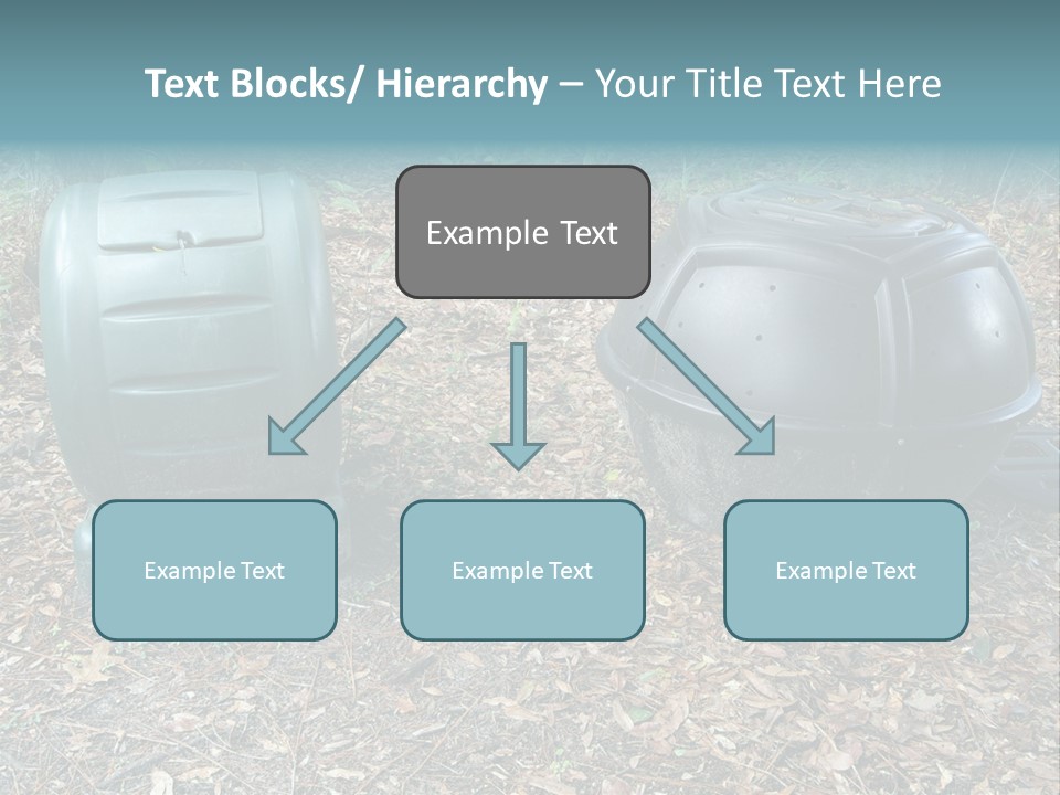 Two Trash Cans Sitting On The Ground In The Woods PowerPoint Template