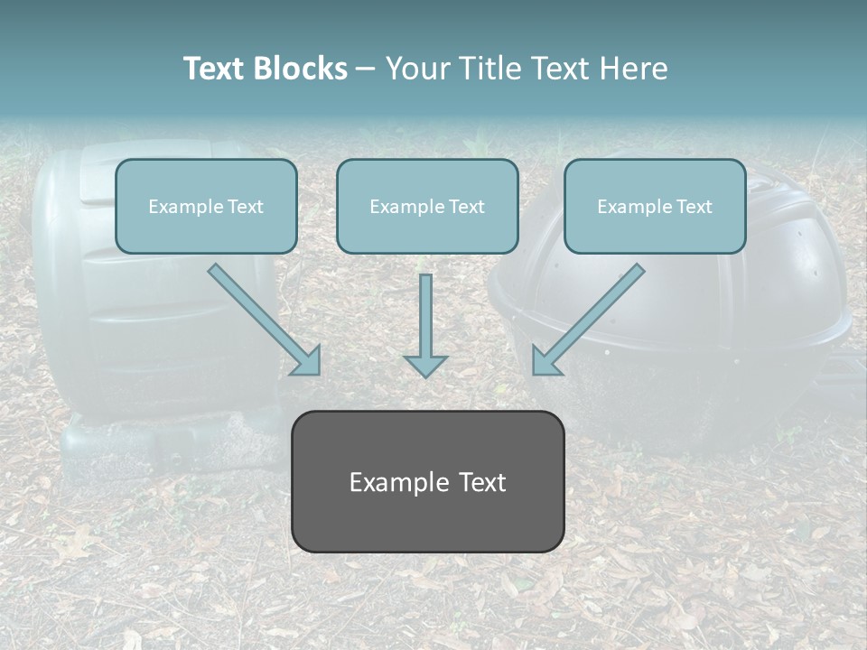 Two Trash Cans Sitting On The Ground In The Woods PowerPoint Template
