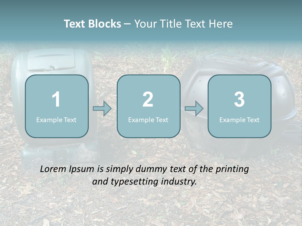 Two Trash Cans Sitting On The Ground In The Woods PowerPoint Template