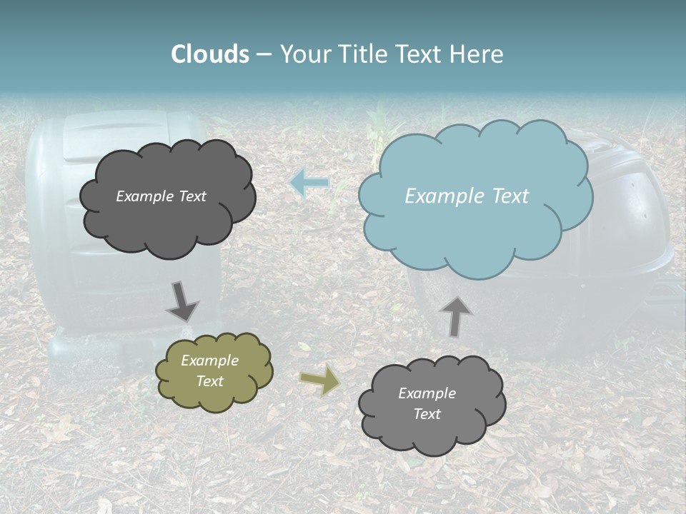 Two Trash Cans Sitting On The Ground In The Woods PowerPoint Template