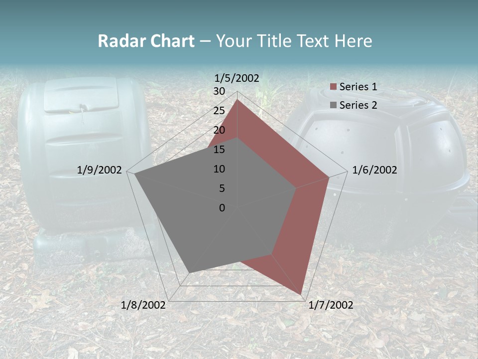 Two Trash Cans Sitting On The Ground In The Woods PowerPoint Template