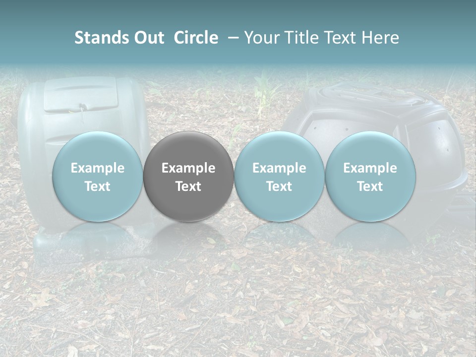 Two Trash Cans Sitting On The Ground In The Woods PowerPoint Template