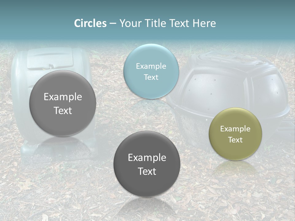 Two Trash Cans Sitting On The Ground In The Woods PowerPoint Template