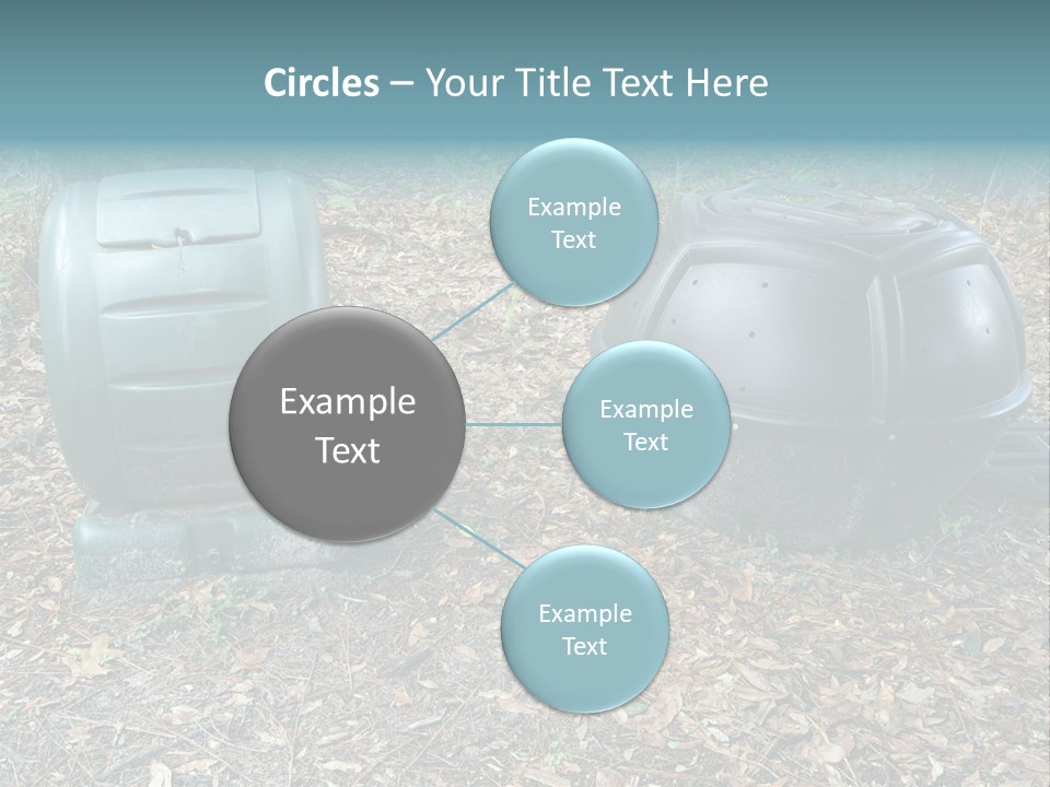 Two Trash Cans Sitting On The Ground In The Woods PowerPoint Template