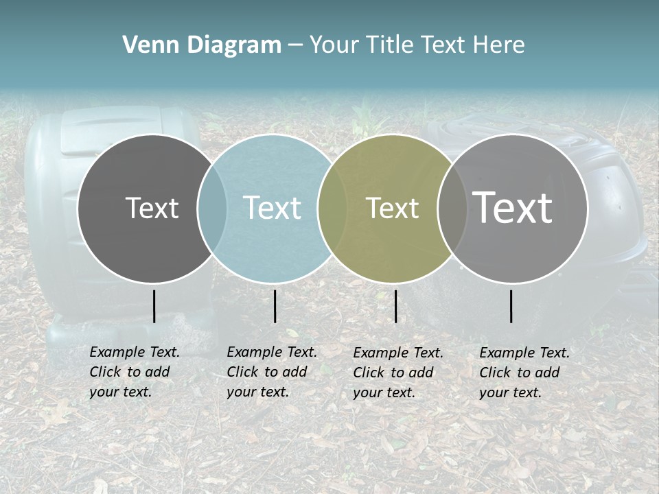 Two Trash Cans Sitting On The Ground In The Woods PowerPoint Template
