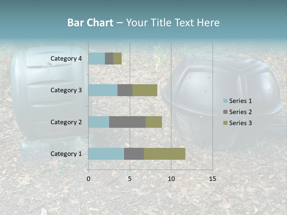 Two Trash Cans Sitting On The Ground In The Woods PowerPoint Template