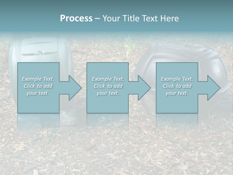 Two Trash Cans Sitting On The Ground In The Woods PowerPoint Template