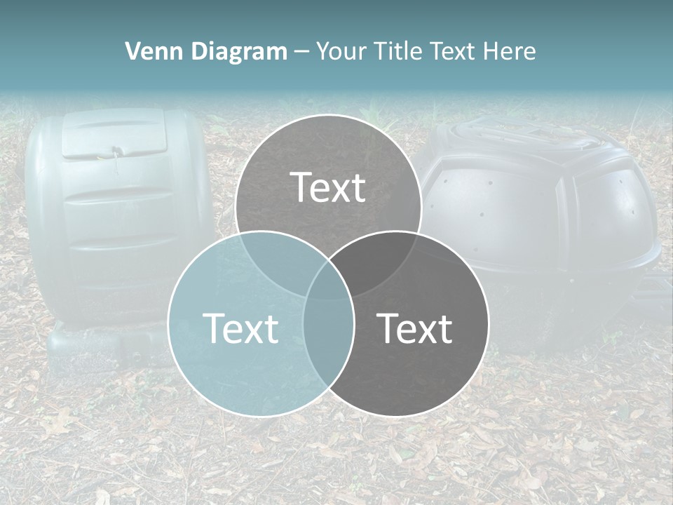 Two Trash Cans Sitting On The Ground In The Woods PowerPoint Template