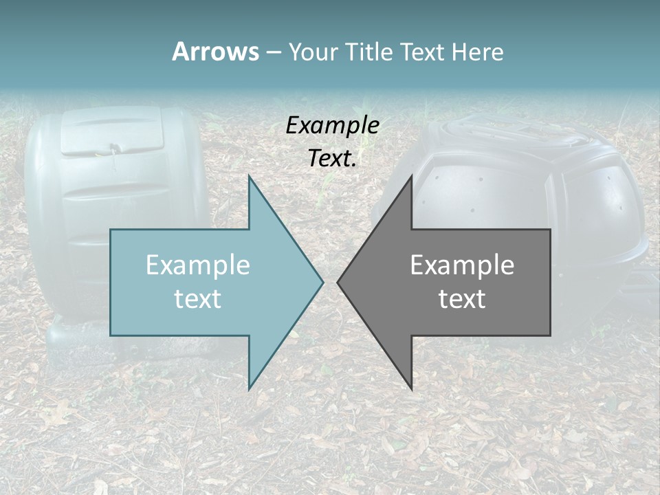 Two Trash Cans Sitting On The Ground In The Woods PowerPoint Template