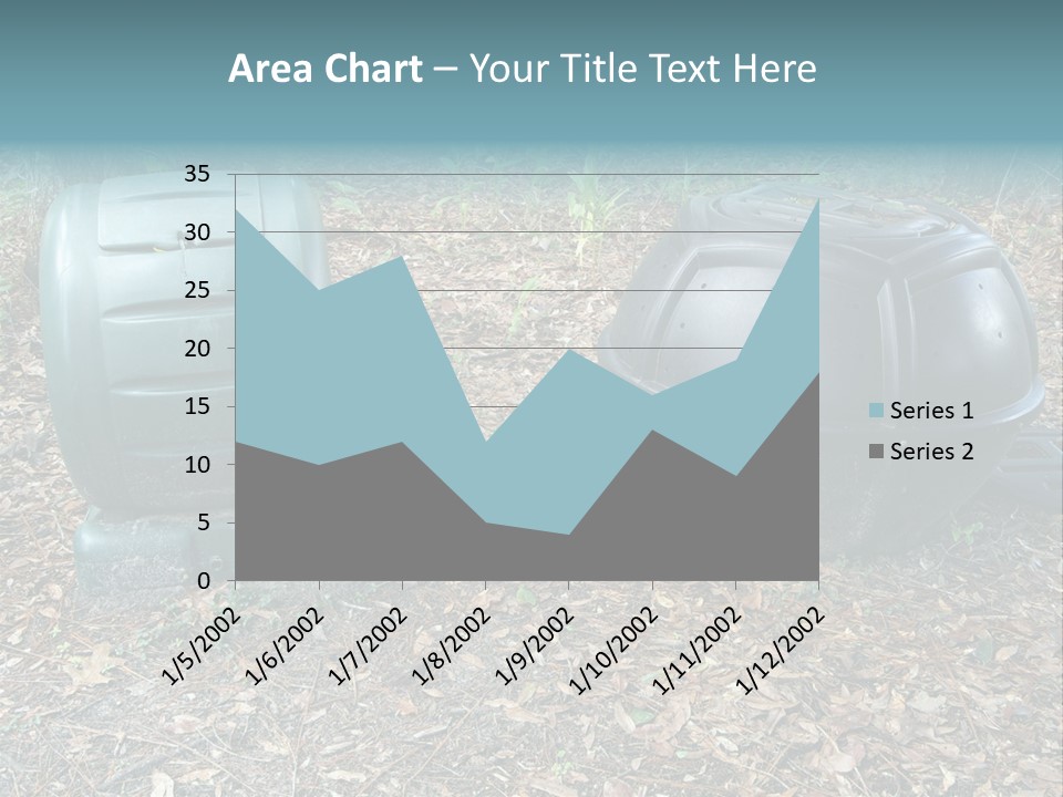 Two Trash Cans Sitting On The Ground In The Woods PowerPoint Template