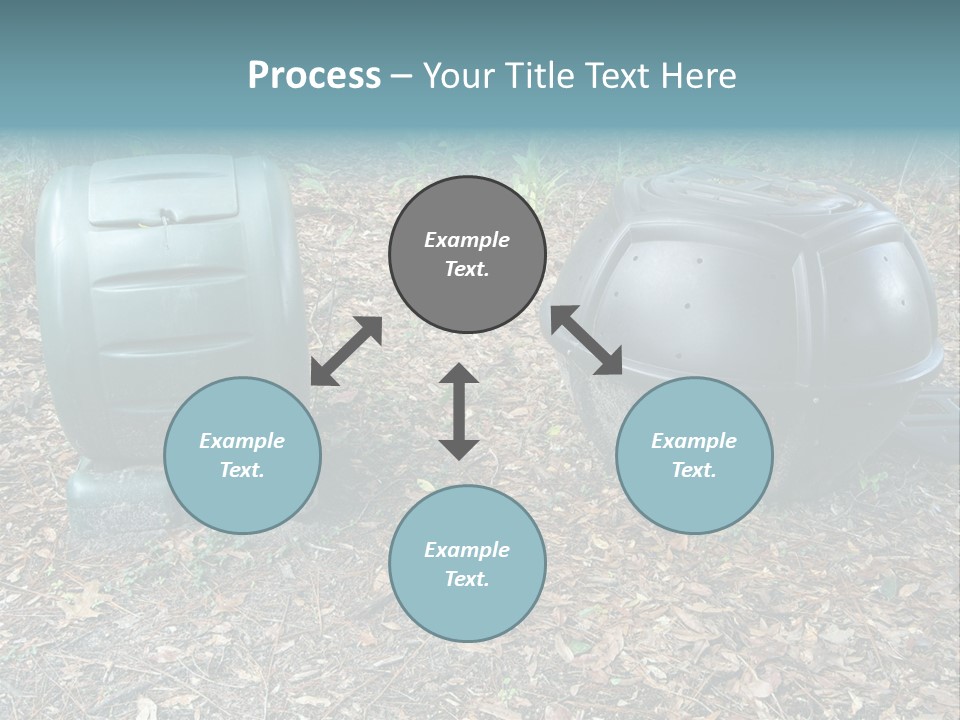 Two Trash Cans Sitting On The Ground In The Woods PowerPoint Template