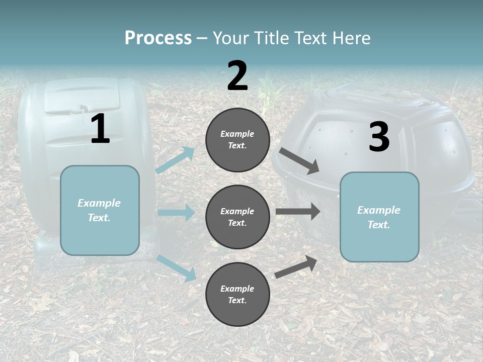 Two Trash Cans Sitting On The Ground In The Woods PowerPoint Template
