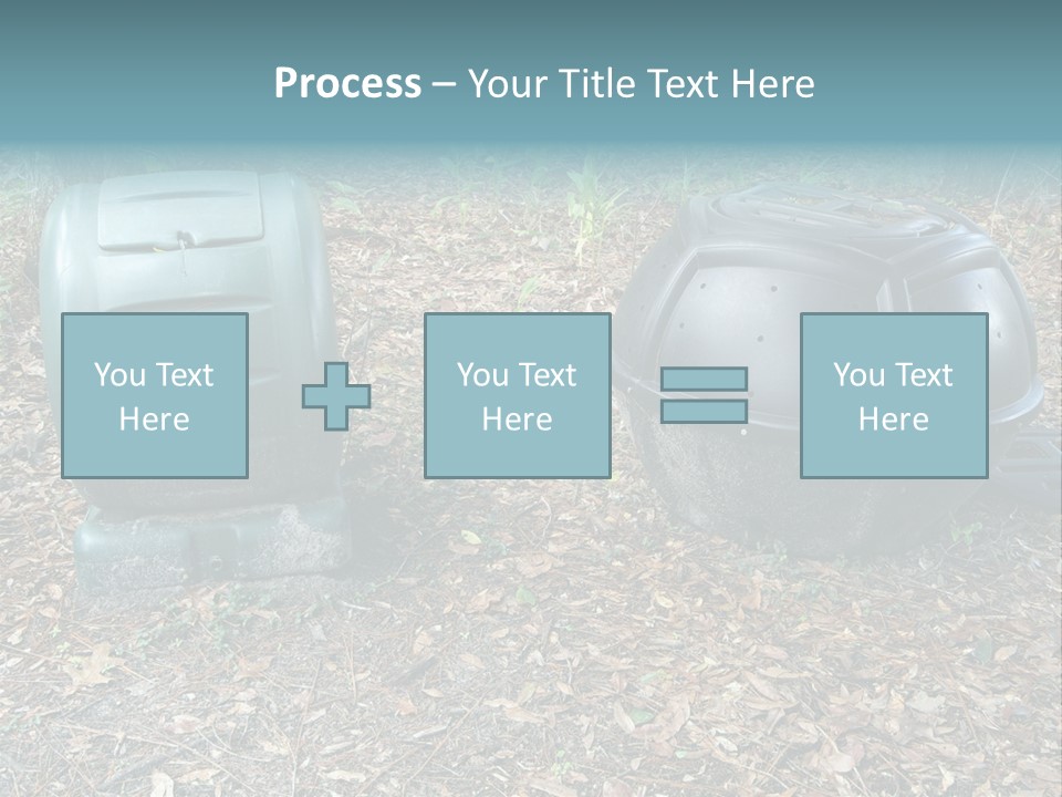 Two Trash Cans Sitting On The Ground In The Woods PowerPoint Template