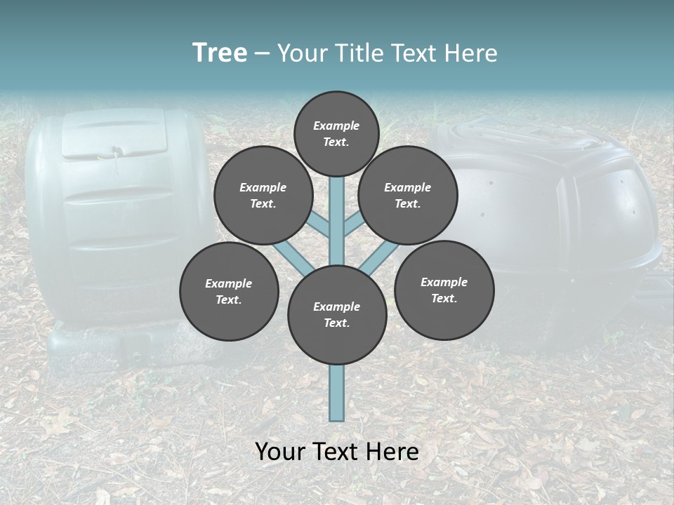 Two Trash Cans Sitting On The Ground In The Woods PowerPoint Template