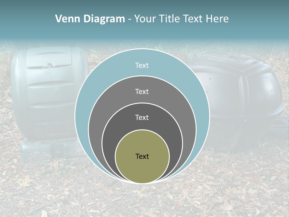 Two Trash Cans Sitting On The Ground In The Woods PowerPoint Template