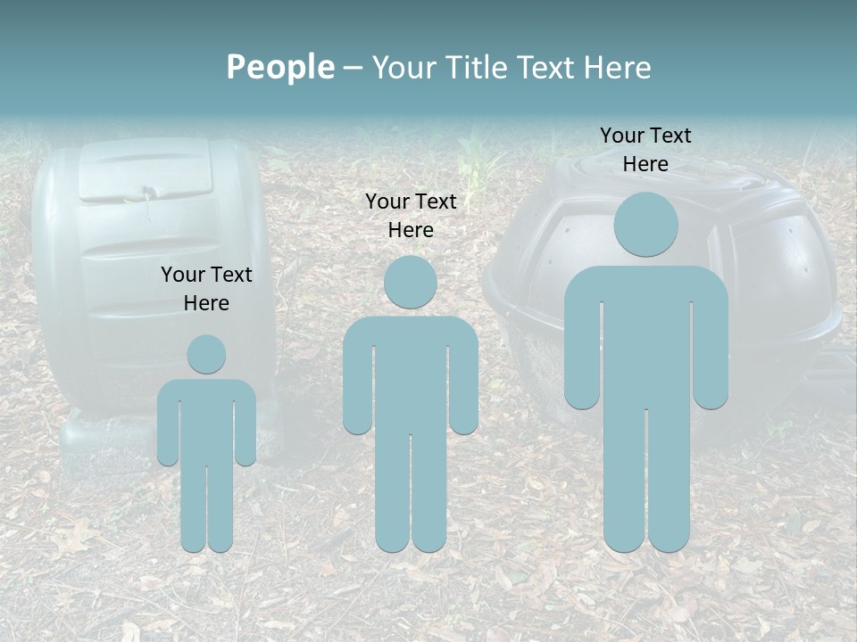 Two Trash Cans Sitting On The Ground In The Woods PowerPoint Template