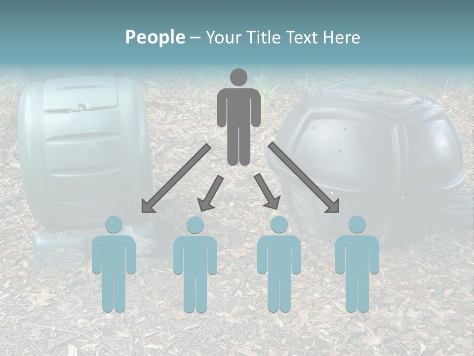 Two Trash Cans Sitting On The Ground In The Woods PowerPoint Template