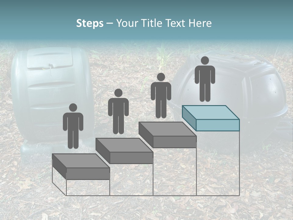 Two Trash Cans Sitting On The Ground In The Woods PowerPoint Template