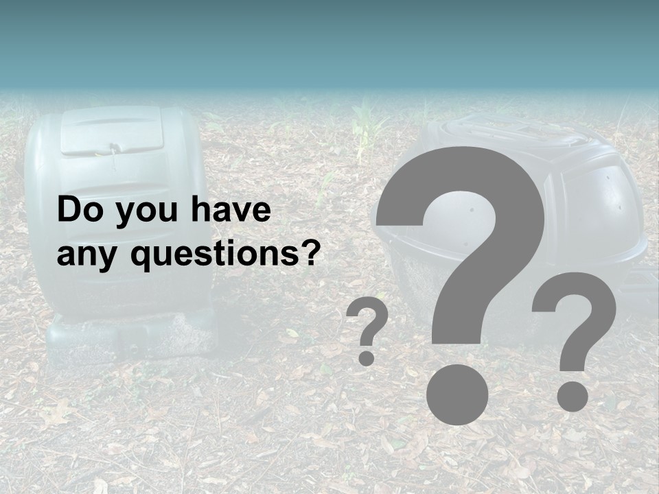 Two Trash Cans Sitting On The Ground In The Woods PowerPoint Template