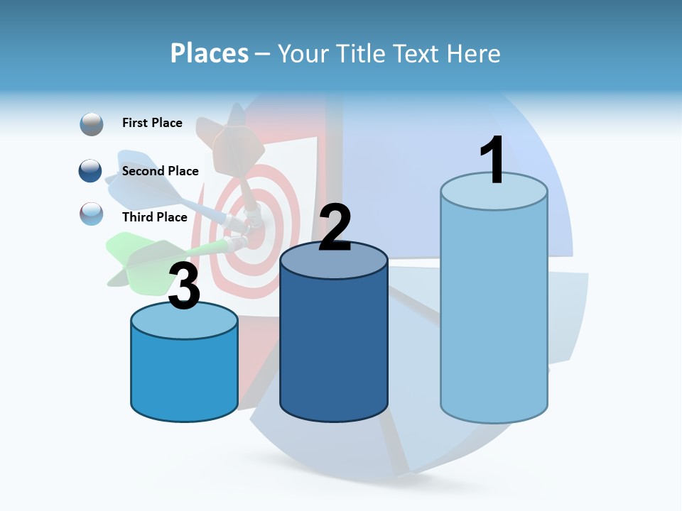 A Blue And Red Arrow Hitting A Red And White Target PowerPoint Template