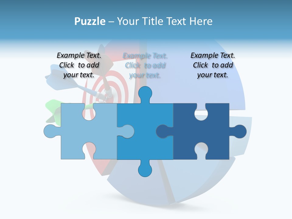 A Blue And Red Arrow Hitting A Red And White Target PowerPoint Template