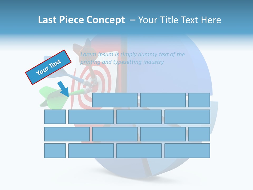 A Blue And Red Arrow Hitting A Red And White Target PowerPoint Template