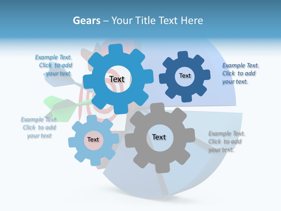 A Blue And Red Arrow Hitting A Red And White Target PowerPoint Template