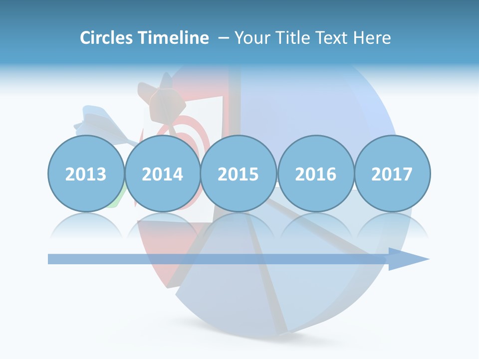 A Blue And Red Arrow Hitting A Red And White Target PowerPoint Template