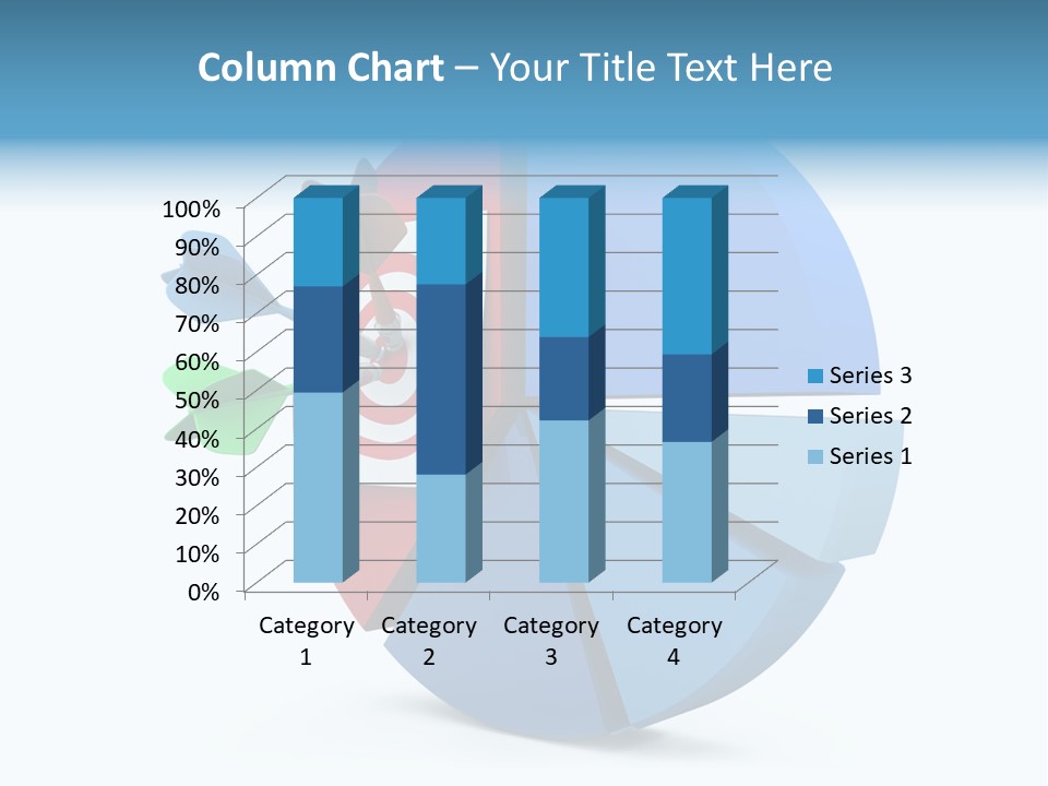 A Blue And Red Arrow Hitting A Red And White Target PowerPoint Template