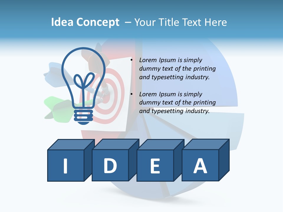 A Blue And Red Arrow Hitting A Red And White Target PowerPoint Template