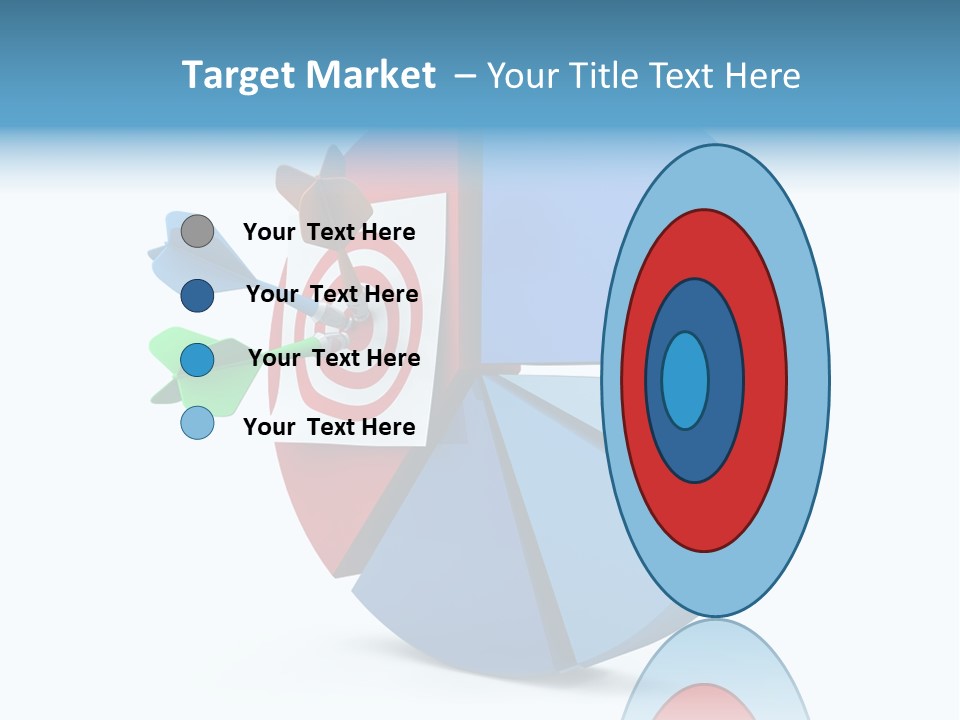 A Blue And Red Arrow Hitting A Red And White Target PowerPoint Template