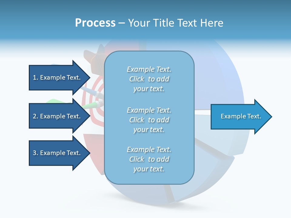 A Blue And Red Arrow Hitting A Red And White Target PowerPoint Template