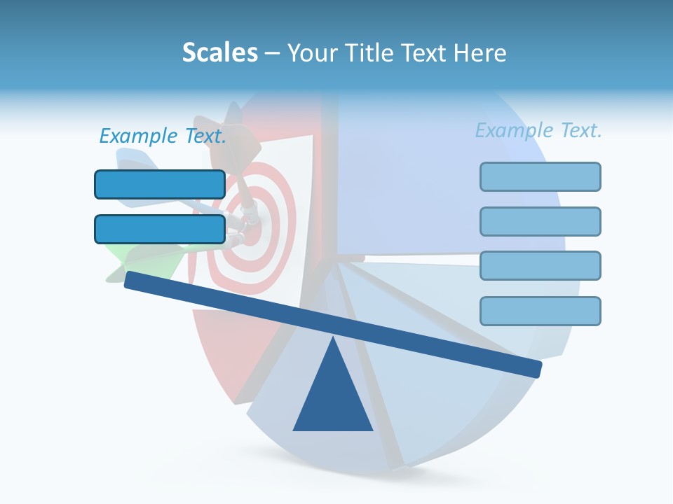 A Blue And Red Arrow Hitting A Red And White Target PowerPoint Template