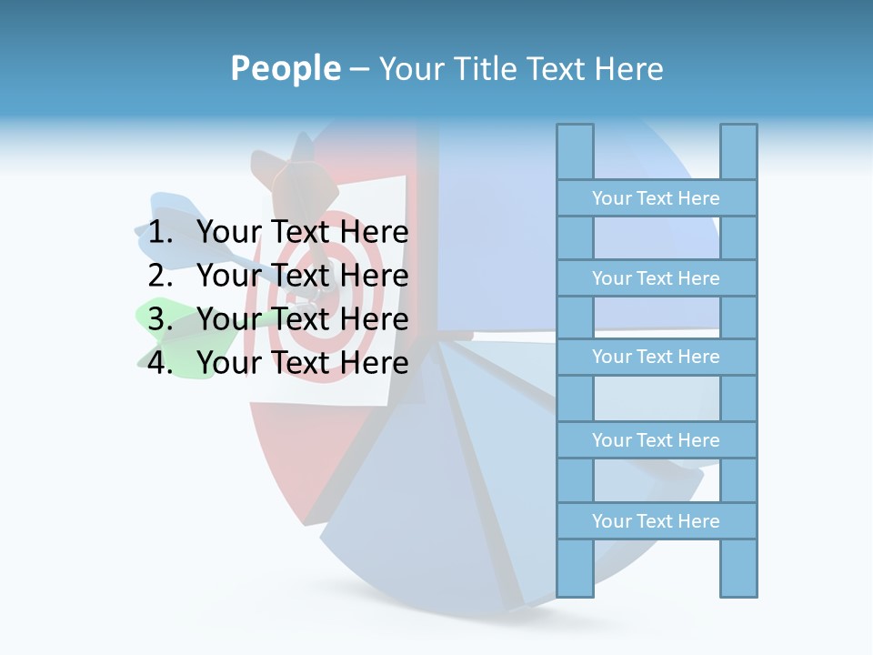 A Blue And Red Arrow Hitting A Red And White Target PowerPoint Template