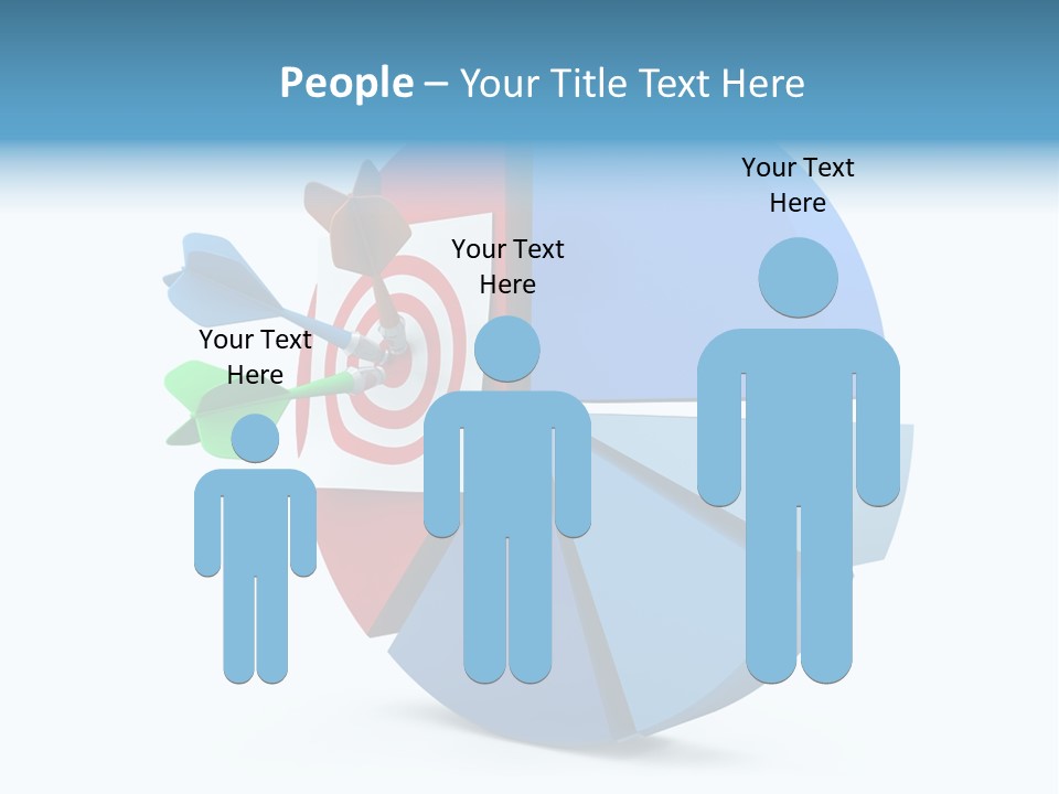 A Blue And Red Arrow Hitting A Red And White Target PowerPoint Template