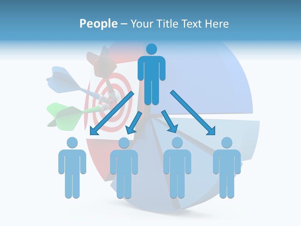 A Blue And Red Arrow Hitting A Red And White Target PowerPoint Template