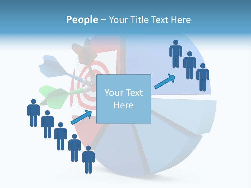 A Blue And Red Arrow Hitting A Red And White Target PowerPoint Template